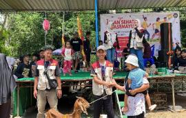 Jalan Sehat Masyarakat Padukuhan Ngasemayu Bersama KKN Mandiri Universitas Negeri Yogyakarta